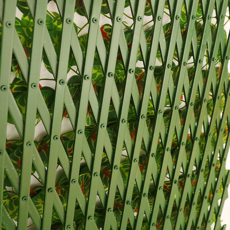 4pcs Expandable Artificial Plastic Fence Decorative Privacy Fence Screen,green leaves