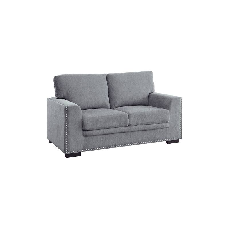 Vivie Dark-Gray Chenille Fabric Living Room Set