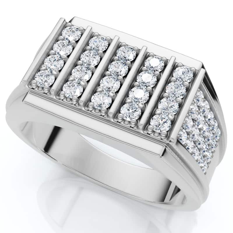 1Ct Men's Diamond Ring Gold Lab Grown