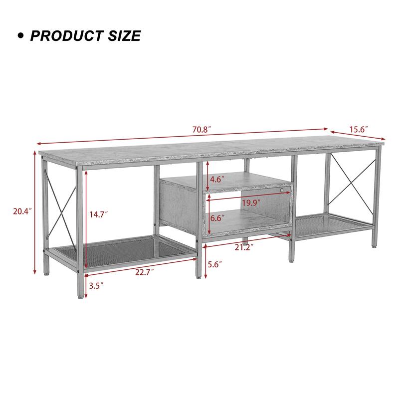 Rectangular TV Stand for TVs up to 75" Console Table