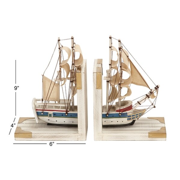 White Pine Coastal Bookends Boats and ships (Set of 2)