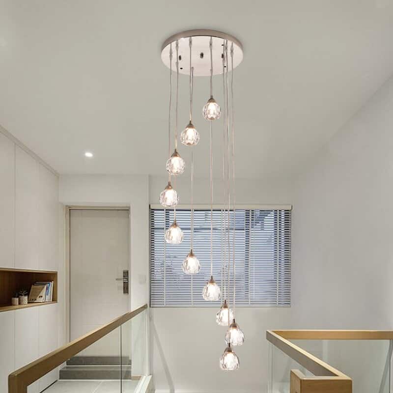 Maxax 10 - Light Unique Tiered Chandelier with Crystal Accents
