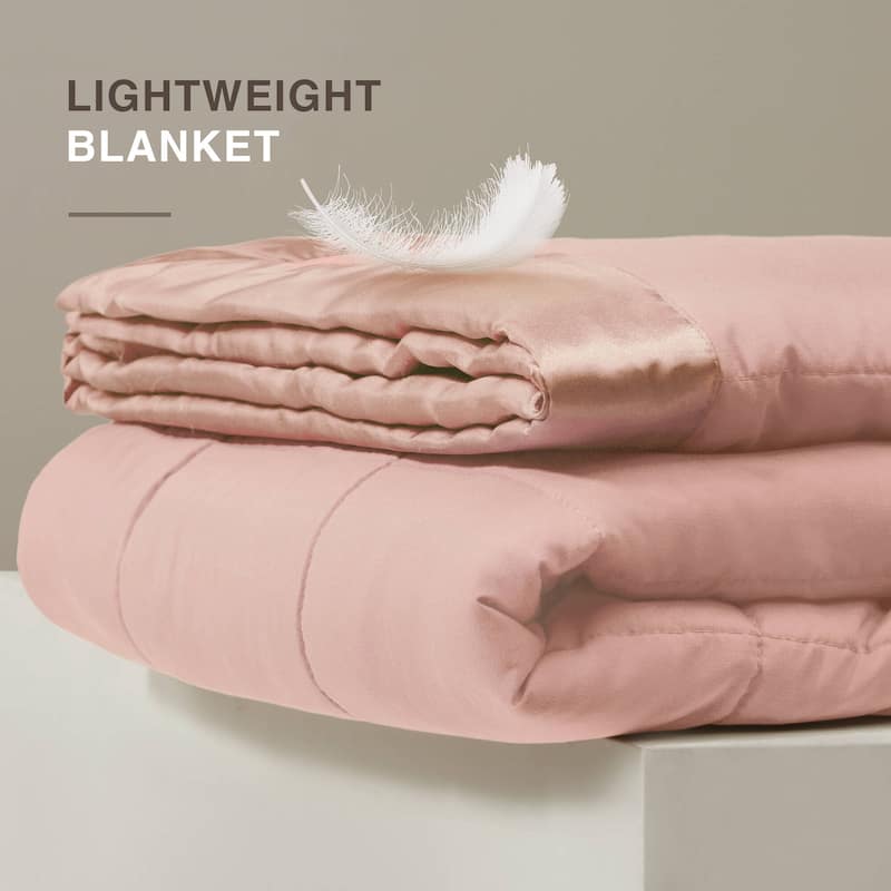 Madison Park Prospect Lightweight Down Alternative Blanket with Satin Trim