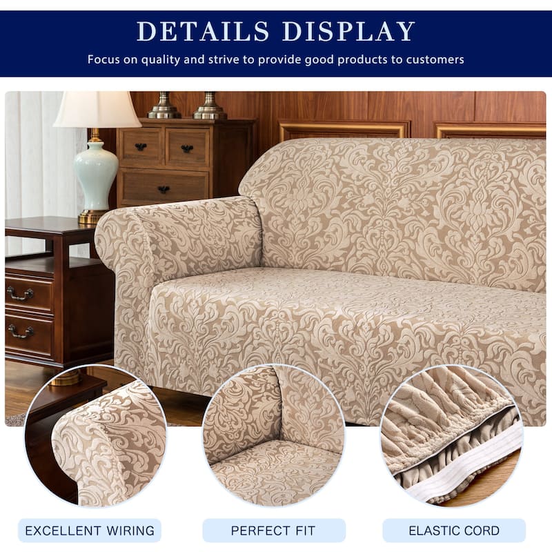 Subrtex 1 Piece Armchair Slipcover Jacquard Damask Spandex Furniture Protector