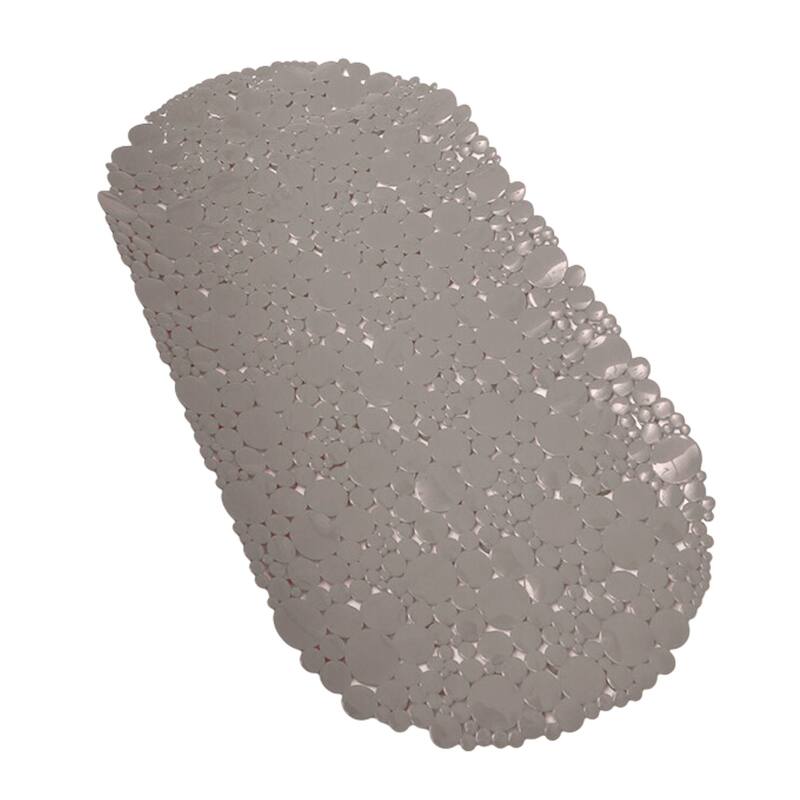 Bubbles Non-Slip Oval Bathtub Mat 28 L x 15 W - Solid Taupe