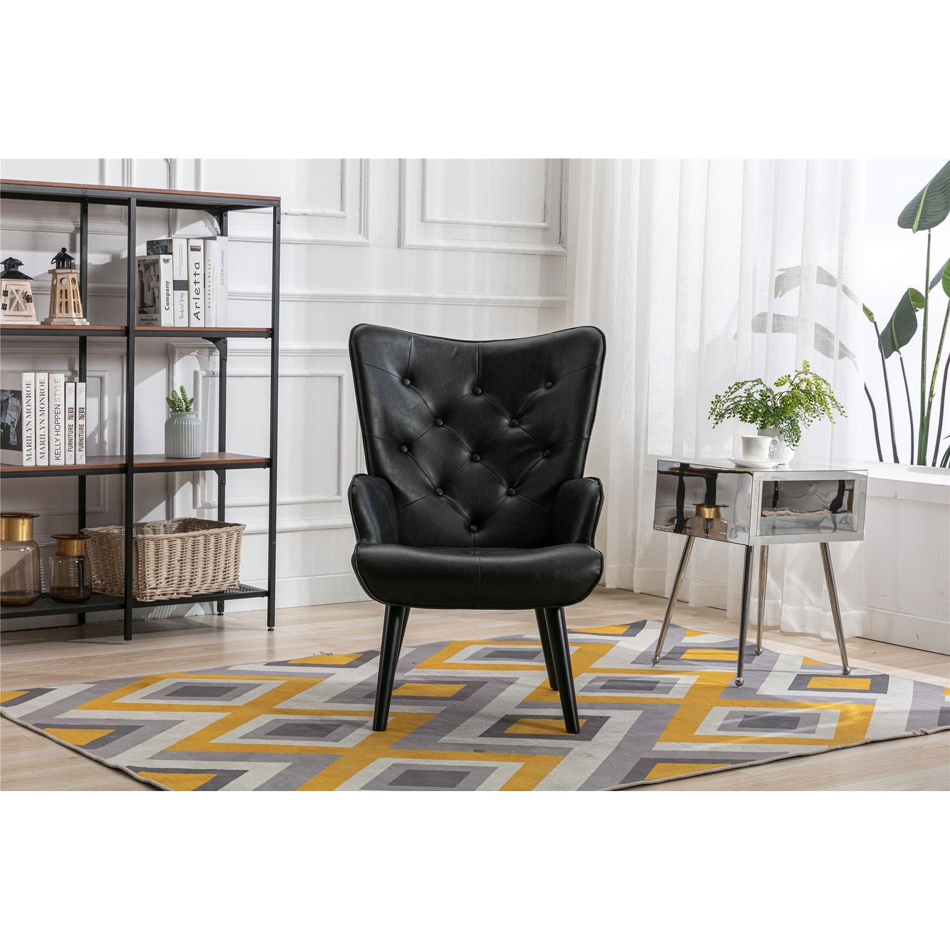 Modern leather reading chair clearance