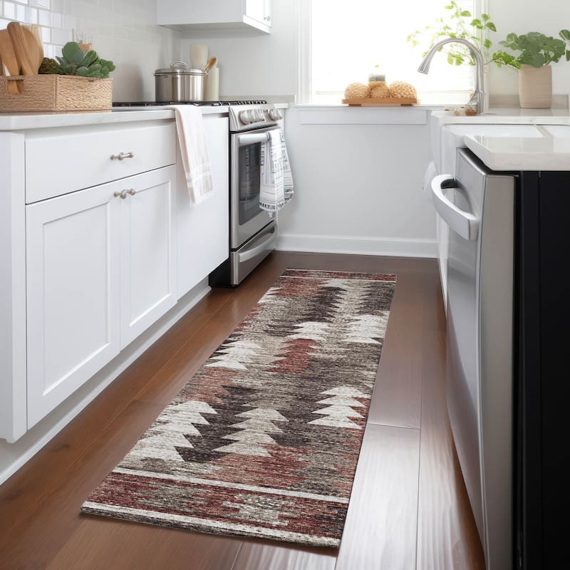 Machine Washable Indoor/ Outdoor Chantille Boho Moroccan Rug