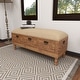 preview thumbnail 16 of 23, Brown Wood Farmhouse Eclectic Cushion Seat Storage Bench - 47 x 16 x 20
