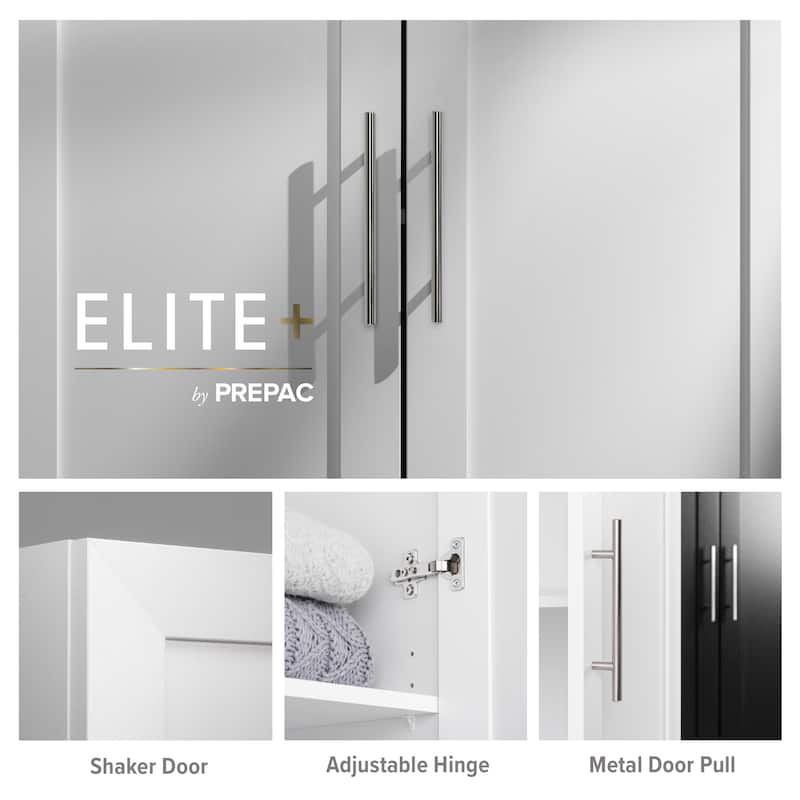 Prepac Elite Accent Cabinet with Panel Doors 16.75" D x 32" W x 65" H - 32 in W x 65 in H x 16.75 in D