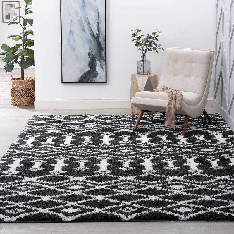 Joy Shag Mediterranean Geometric Indoor Area Rug