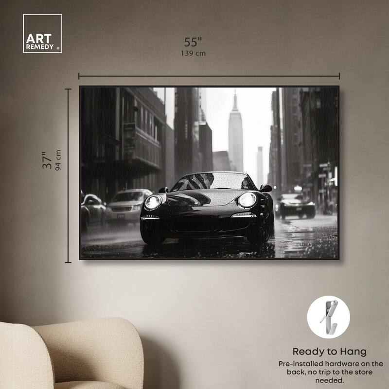 Driving in the Rain NYC Canvas by Art Remedy