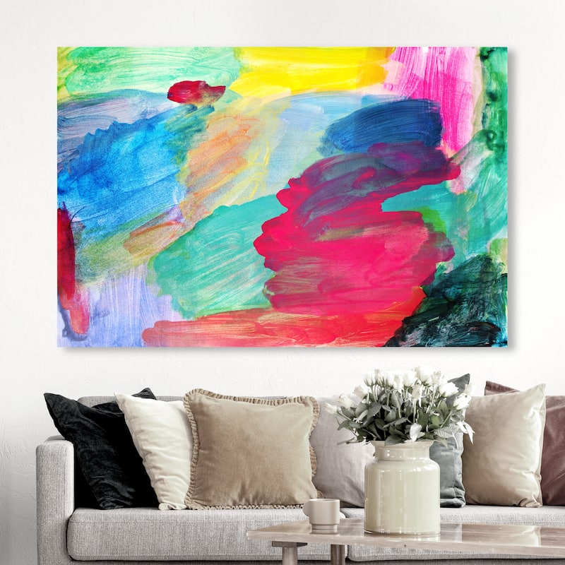 Wynwood Studio Canvas Abstract Fireworks Reflection I Blue and Modern & Contemporary Wall Art Canvas Print - 30 x 45