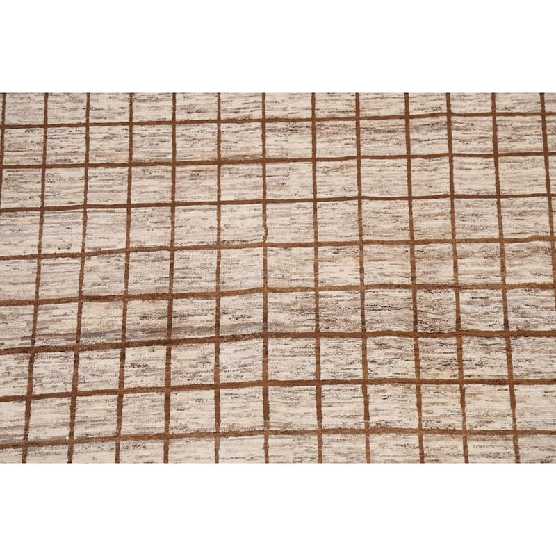 Hand Knotted Oriental 100% Wool Carpet Tribal All-Over Brown Gabbeh Area Rug - 6' 6'' X 5' 0''