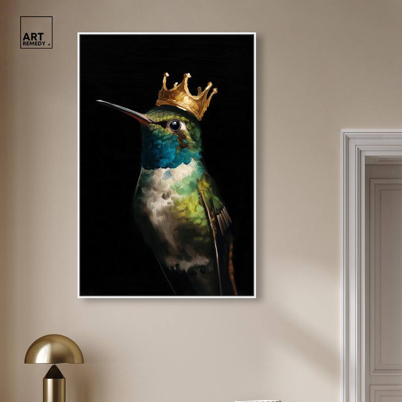Crowned Azure Bird I Canvas by Art Remedy