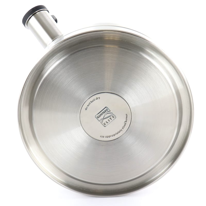 Kenmore Elite 2.3 Quart Stainless Steel Whistling Tea Kettle in Silver