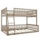 preview thumbnail 12 of 10, Full XL Over Solid Pine Wood Queen Bunk Kids Bed Frame with Ladder, Guardrails and Detachable Design, Easy Assembly, Grey