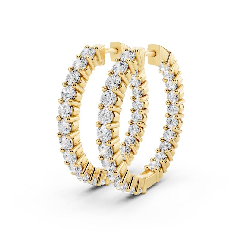 Vault Classics 4.00ct TW Natural Diamond Hoop Earrings (I VS2)