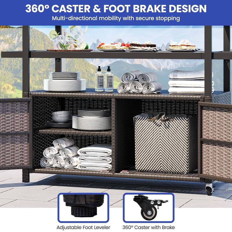 Co Bar Set with Wicker Outer Material