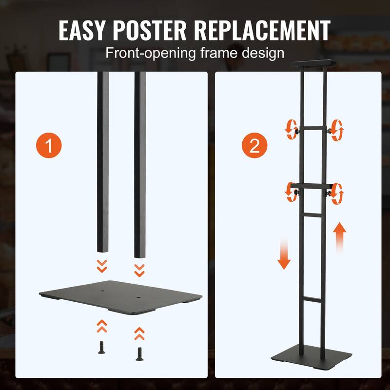 Poster Stand with Shock-absorbing Base for Display, for Board and Foam - 3.9" to 75"