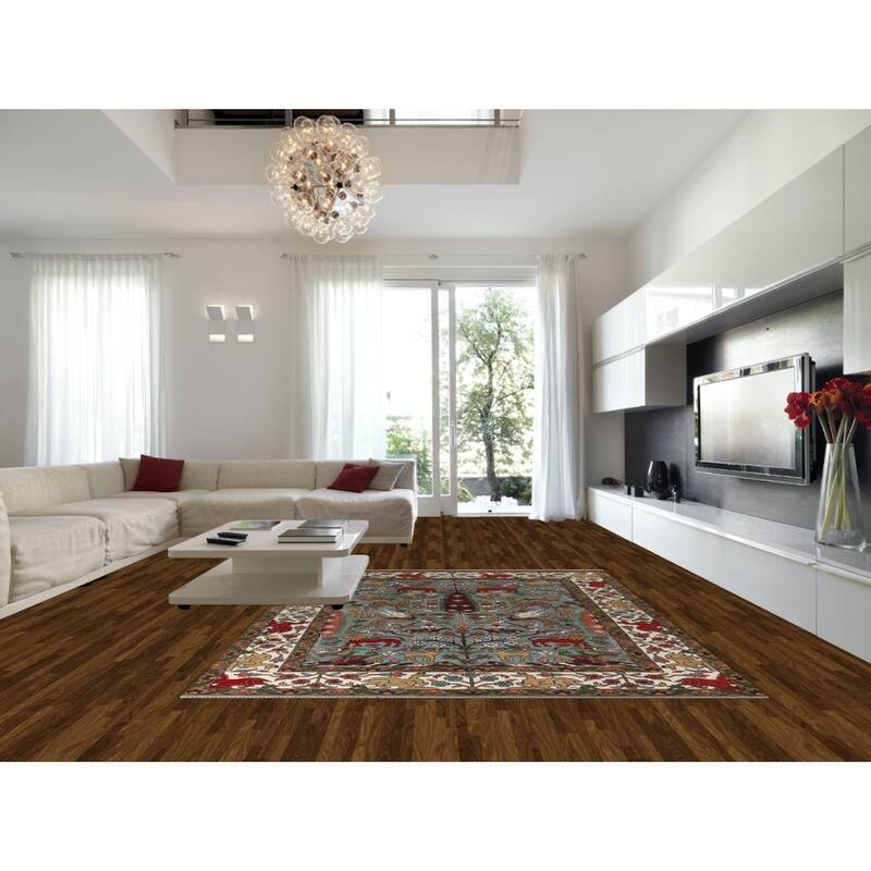 Animals Hunting Design Ziegler Indian Area Rug Handmade Wool Carpet - 8'11" x 11'10"