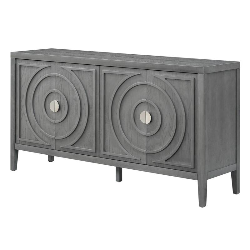 Retro Sideboarddoor with Circular Groove Design Round Metal Door Handle