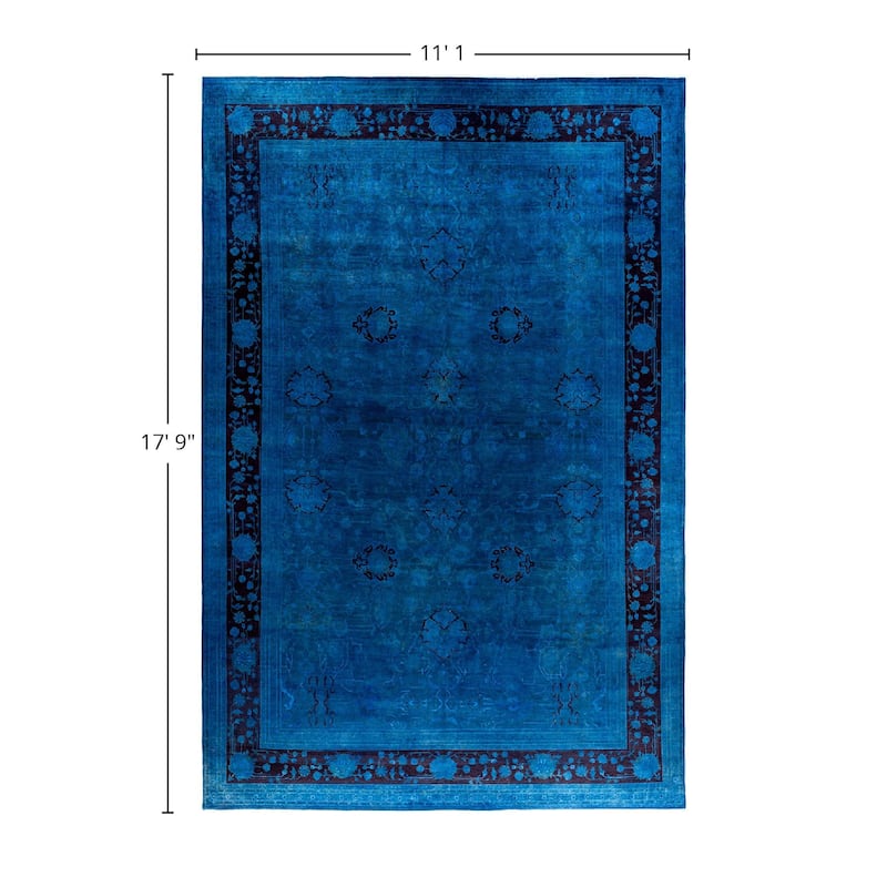 Fine Vibrance One-of-a-Kind Hand-Knotted Area Rug - Blue, 11' 10" x 17' 9" - 11' 10" x 17' 9"