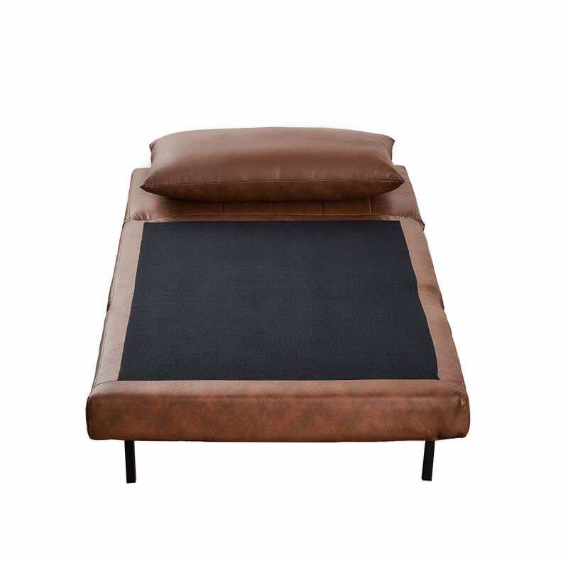 Foldable Sleep Chair with Hideaway Legs and Backrest Pillow - 75.5"D x 41"W x 30"H