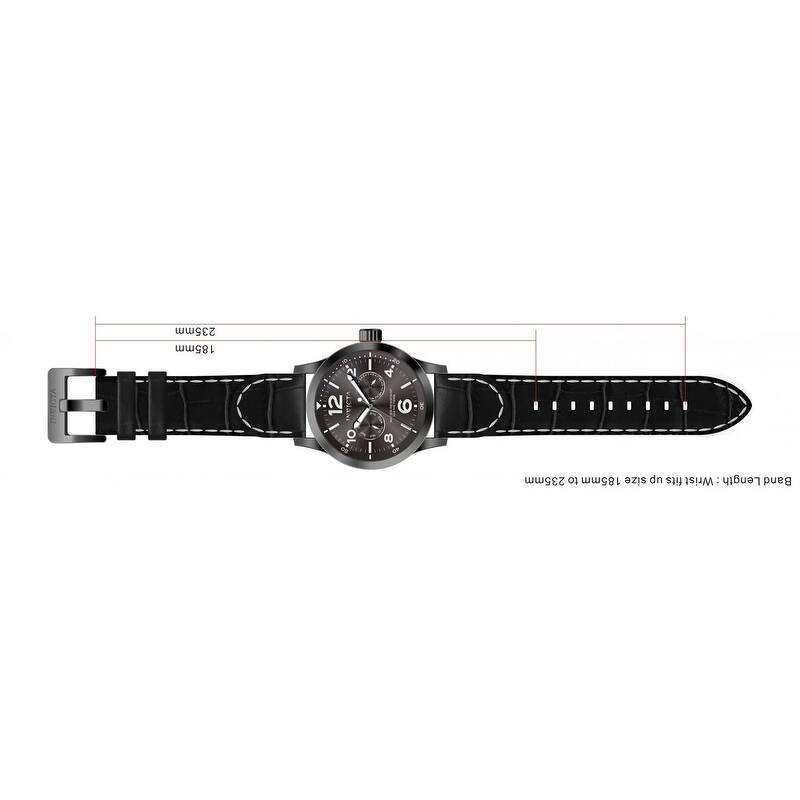Invicta Men's 'Specialty' Black Genuine Calf Leather Watch