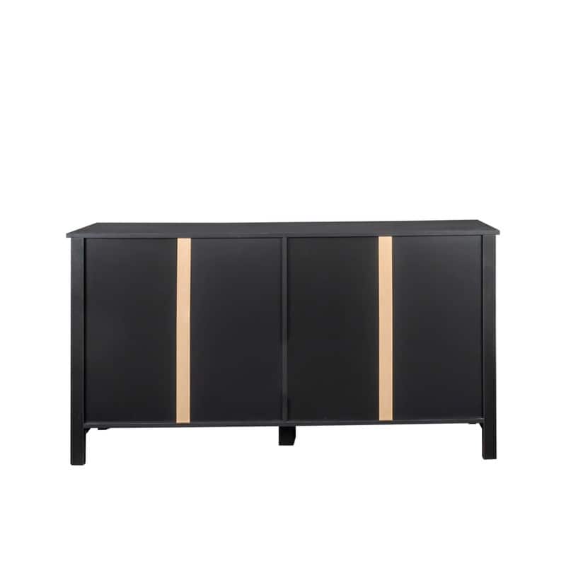 Farmhouse Style 59'' Storage Sideboard Cabinet with 4 Doors and 4 Open Shelves