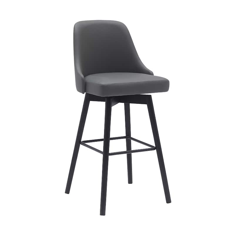 Sicily Faux Leather or Fabric Upholstered Swivel Counter or Bar Stool
