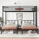 preview thumbnail 17 of 21, Metal Detachable Triple Bunk Bed，Twin XL & Twin Size Black - Twin over Twin & Queen