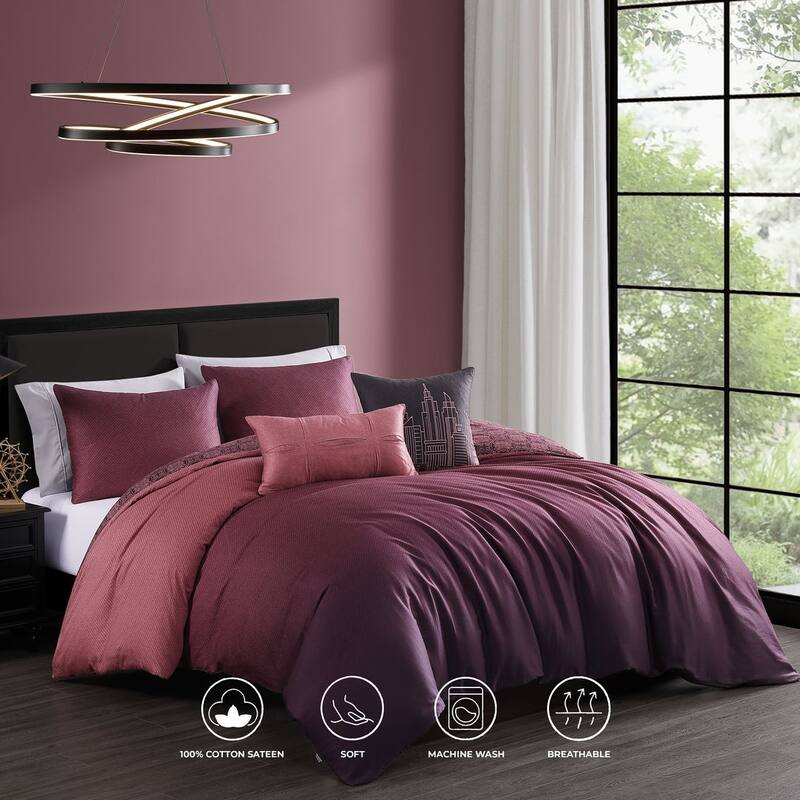 Bebejan Mauve Dreams 5 Piece Reversible Comforter Set