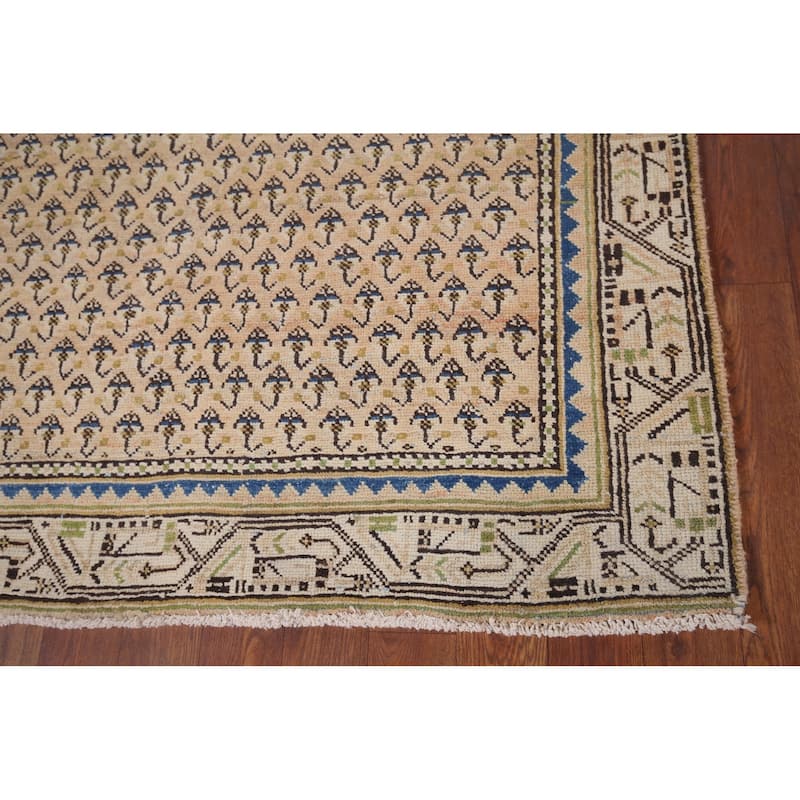 All-Over Boteh Botemir Foyer Rug Hand-Knotted Wool Carpet - 3'9" x 6'3"