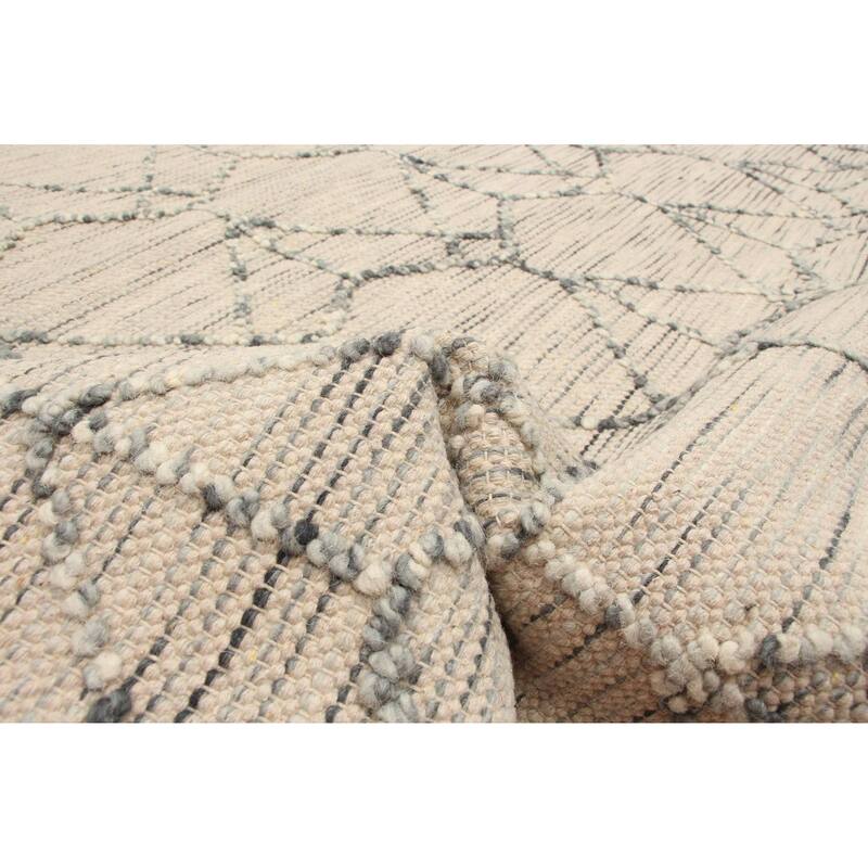 ECARPETGALLERY Braid weave Sienna Khaki Wool Rug - 5'1 x 7'11