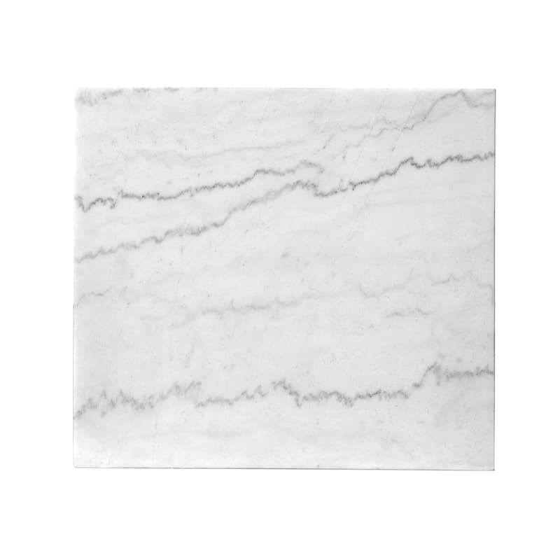 Magnussen Home Esme White Marble and Brushed Nickel Rectangular End Table - 20''W x 22''D x 24''H