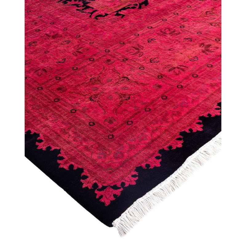 Contemporary Overdyed Wool Hand Knotted Area Rug - 10' 1" x 14' 0"