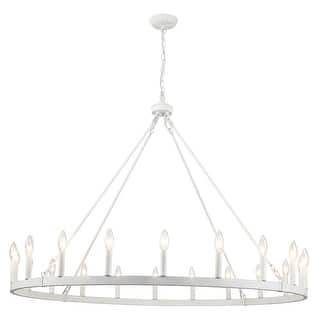 20-Light Circle Candlestick Hanging Linear Chandelier Lighting for Kitchen Island