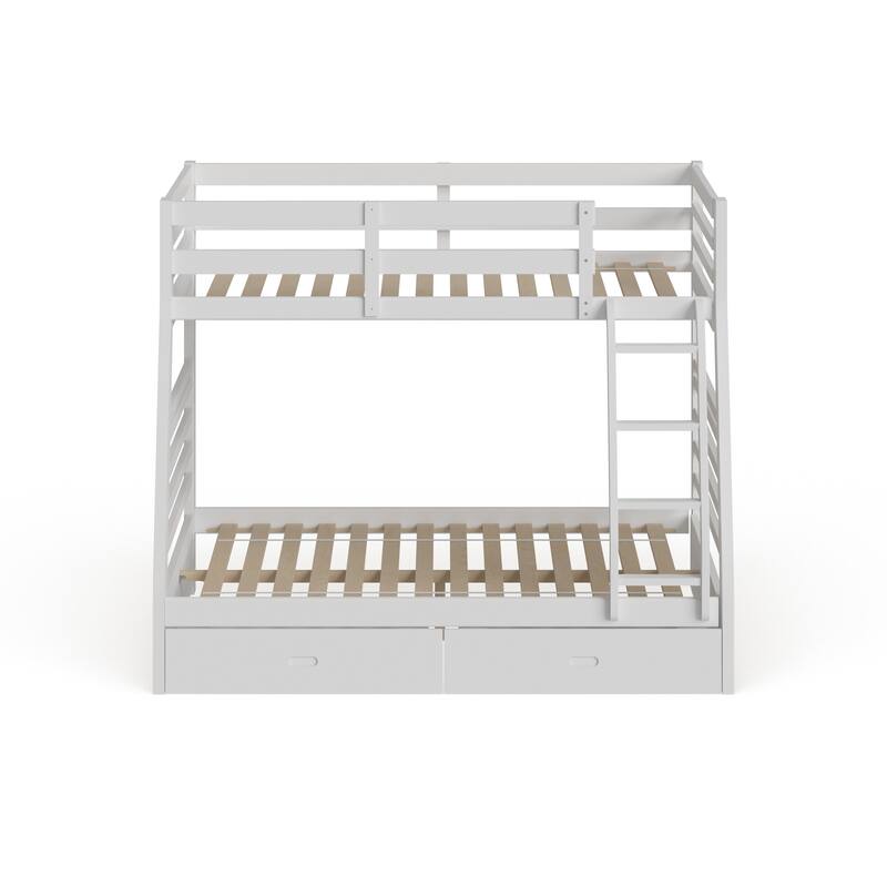 Cude Modern Twin over Full Solid Wood Bunk Bed Set by Furniture of America