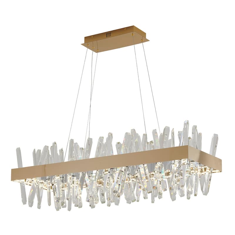 LED Modern Chandelier with Sleek Contemporary Design for Dining Room, Kitchen Island, or Living Room Lighting - 14