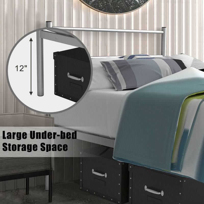 Gymax Twin Size Metal Bed Frame Platform Mattress Foundation W/