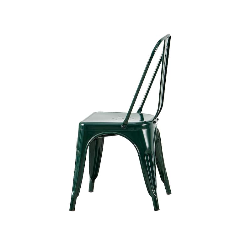 Industrial Metal 18 Inch Stackable Dining Chair Set
