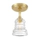 preview thumbnail 1 of 8, Crystorama Lighting Group GRG-1040_CEILING Gregory 5" Wide Semi-Flush Aged Brass