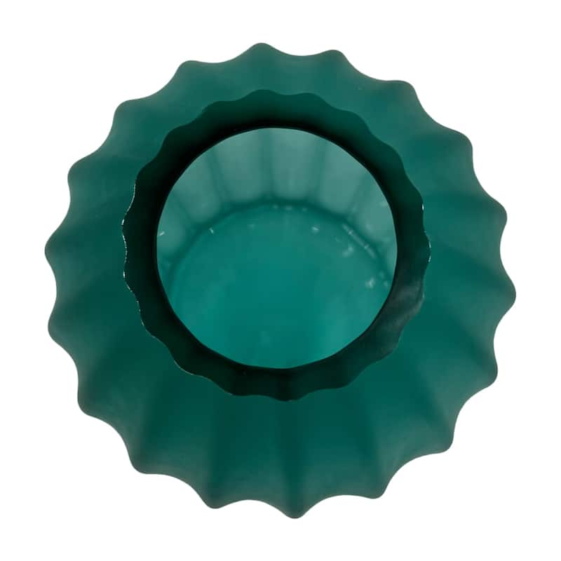 8" High Premium Contemporary Glass Vase in Turquoise