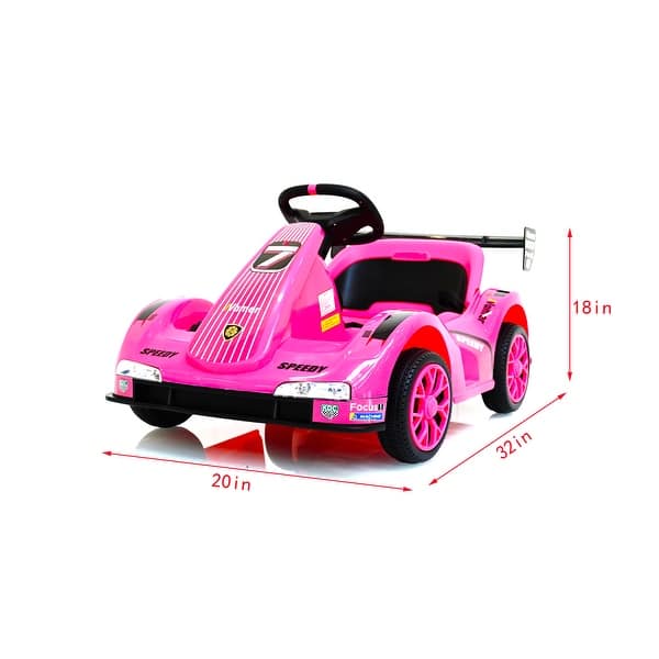dimension image slide 3 of 5, 12V Kids Electric Go Kart Ride-On Car with Remote, Music, Safety Features & Adjustable Speed - Perfect Gift for Young Drivers