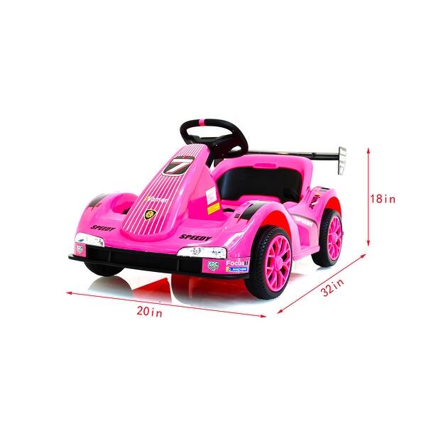 dimension image slide 3 of 4, Kids 12V Ride-On Go-Kart with Parent Control, Bluetooth, Music, Ages 3-6