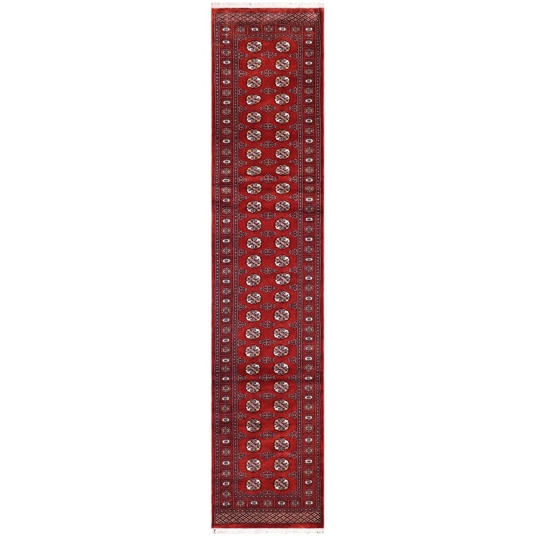 Rustic Bokhara Farrell Rust/Beige Hand Knotted Wool Runner - 2'7'' x 11'7''