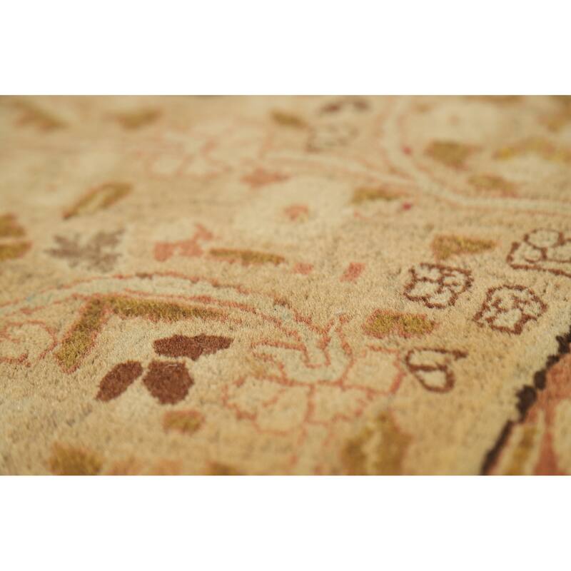 Vegetable Dye Tabriz Haj Jalili Persian Rug Hand-Knotted Wool Carpet - 9'3"x 12'9"