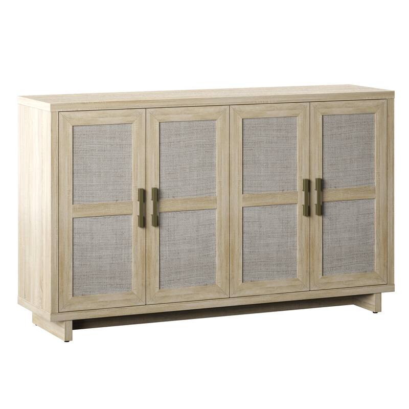 Coastal Sideboard with Linen Inspired Accents - Bishop Oak