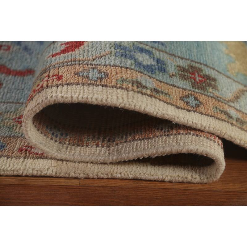 Floral Oushak Oriental Large Area Rug Handmade Beige Wool Carpet - 11'9" x 14'8"