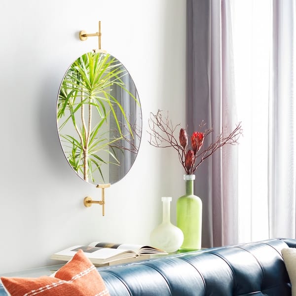 slide 1 of 6, Zearing Gold Adjustable 34x24-inch Mirror - 34"H x 24"W